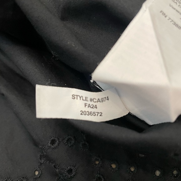 J Crew Jolie Top Size XL in Eyelet Cotton Poplin Black - Picture 11 of 11